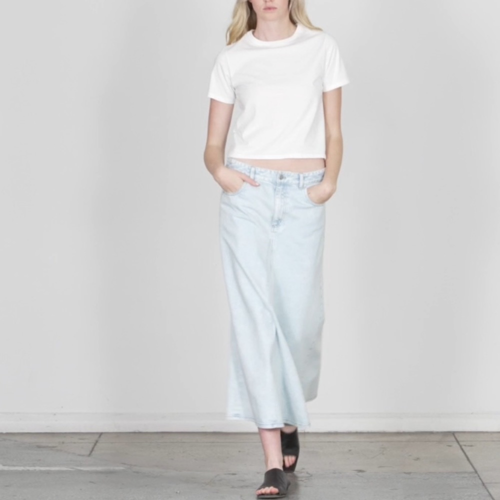 Tibi denim godet  midi skirt,  NWT